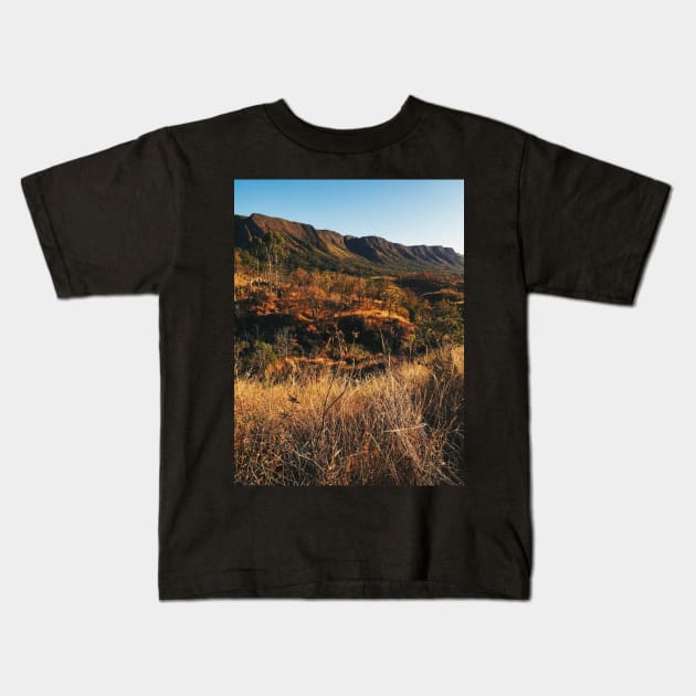 Dry Mountainous National Park Landscape Kids T-Shirt by visualspectrum
